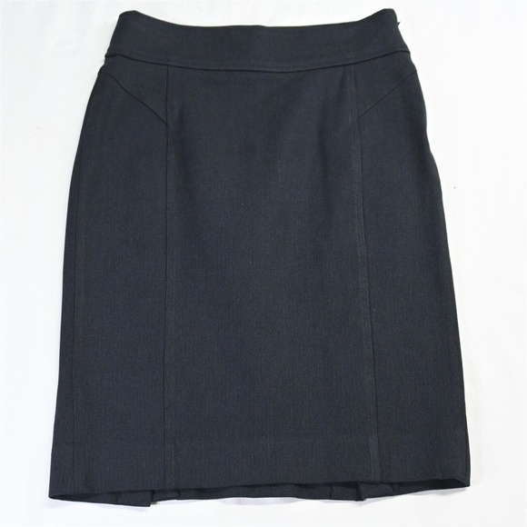 Banana Republic 2 Navy Blue Woven Velvet Stretch Womens Straight Pencil‎ Skirt - Picture 1 of 8